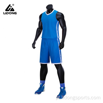 Homens 100% poliéster Black Basketball Jersey e curto